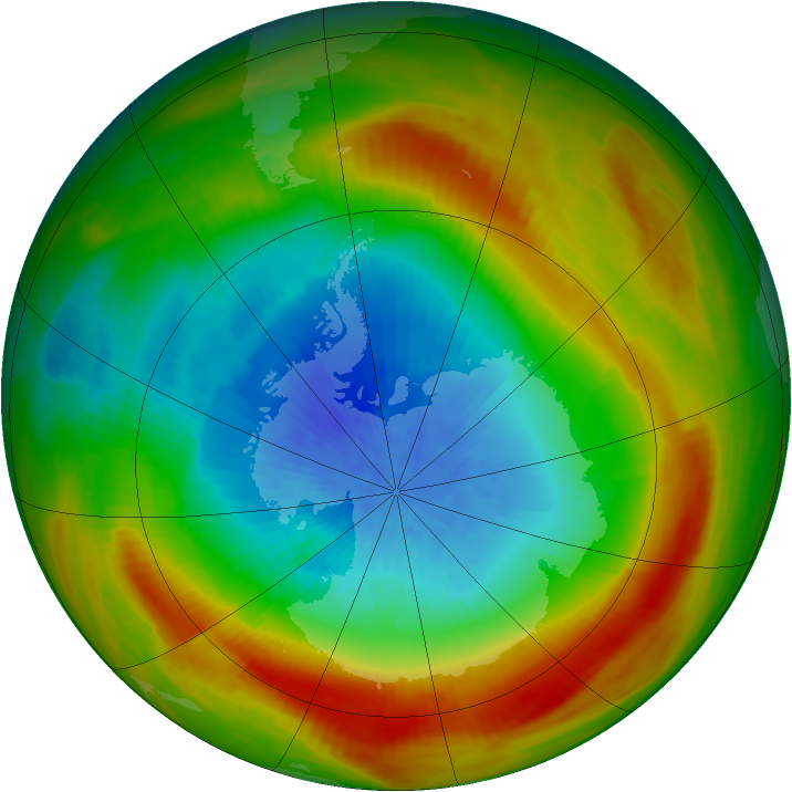 Antarctic ozone map for 13 October 1981